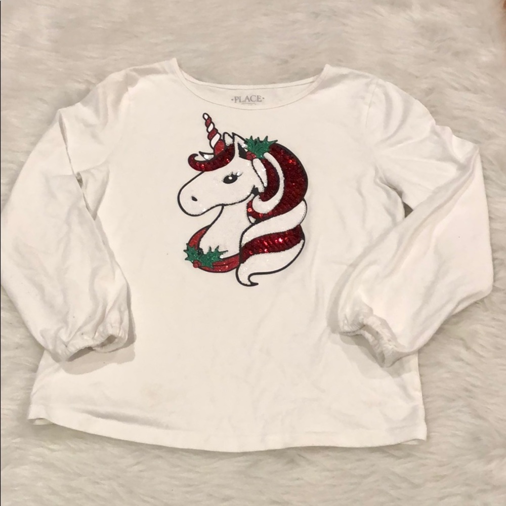 Children’s place Holiday unicorn shirt